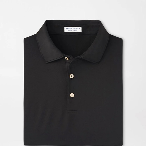 Peter Millar Classic Black Polo Shirt - Picture 1 of 2
